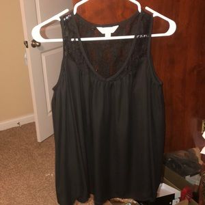 Shoulderless Black Lace Blouse - Medium